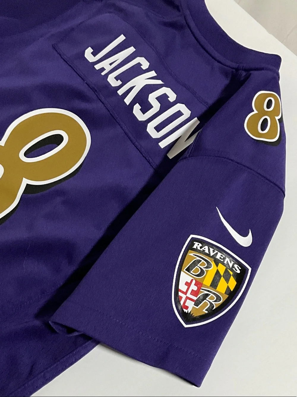 Nike NFL Lamar Jackson #8 Baltimore Ravens Youth Medium Purple Player Jersey